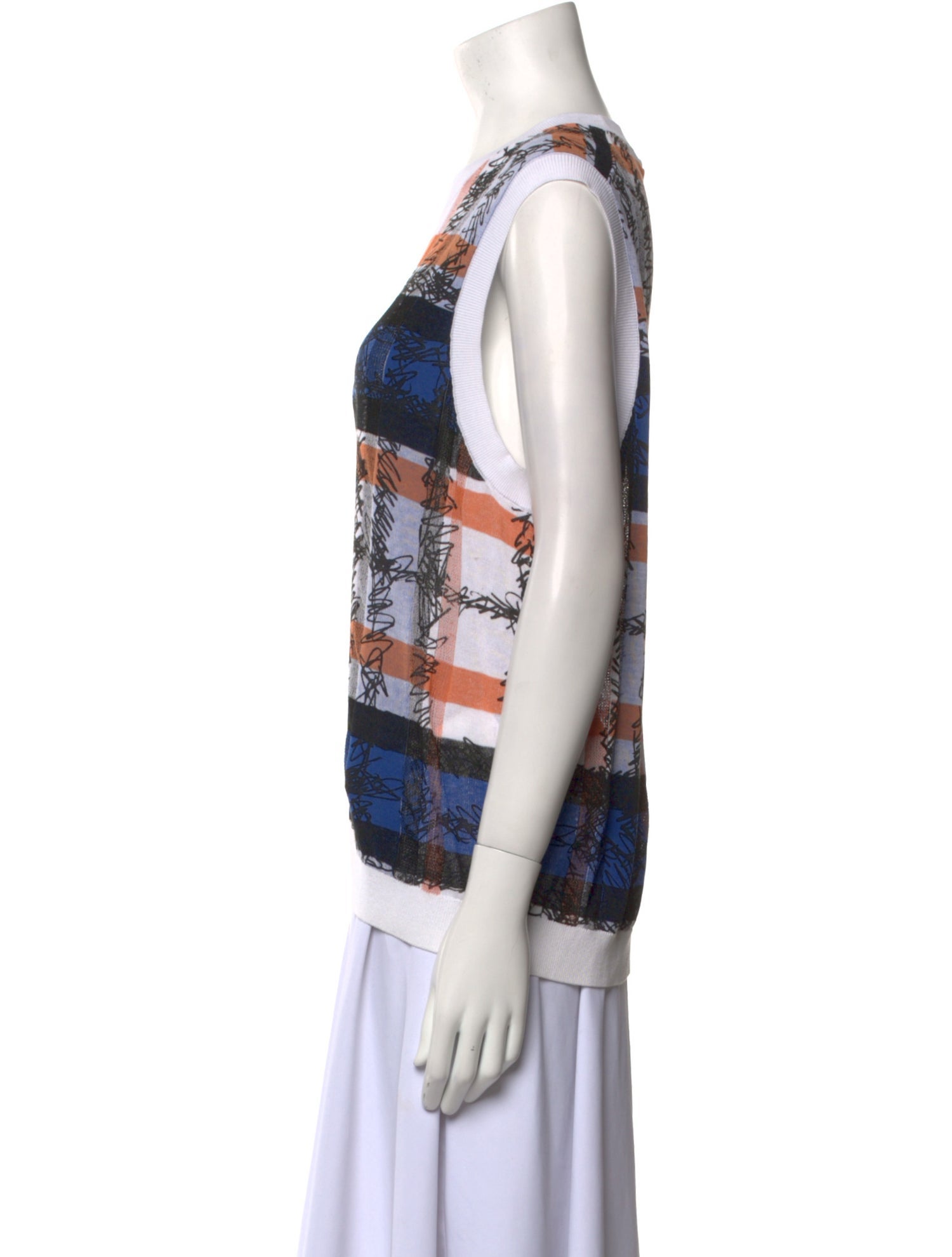 Burberry Plaid Print V-Neck Sweater w/ Tags
